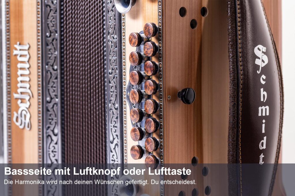 Schmidt Harmonika Edelholz - Heimischer Apfel - Lufttaste
