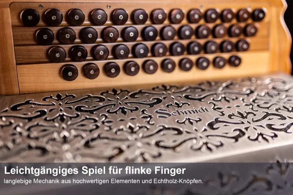 Schmidt Harmonika Edelholz - Heimischer Apfel - Mechanik