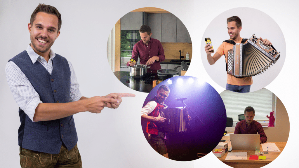 Richi nutzt seine täglichen 15 Minuten für das Harmonikaüben, um trotz wenig Zeit schnelle Fortschritte zu machen.