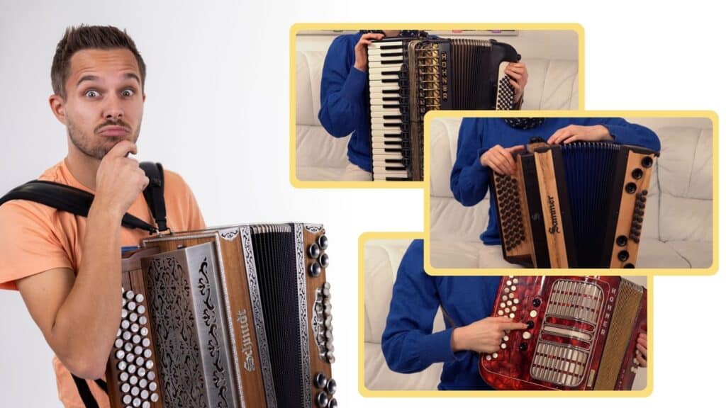 Steirische  Harmonika  für  Anfänger  –  so  erkennst  du  den  Unterschied  zwischen  Steirischer  Harmonika,  Akkordeon  und  Club-Harmonika.